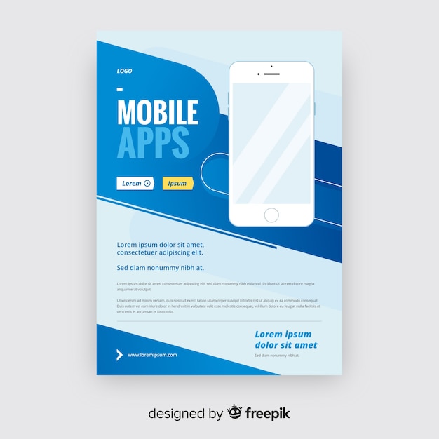 Mobile app brochure template – Free vector download for vector, free to download, free illustration, download free vector