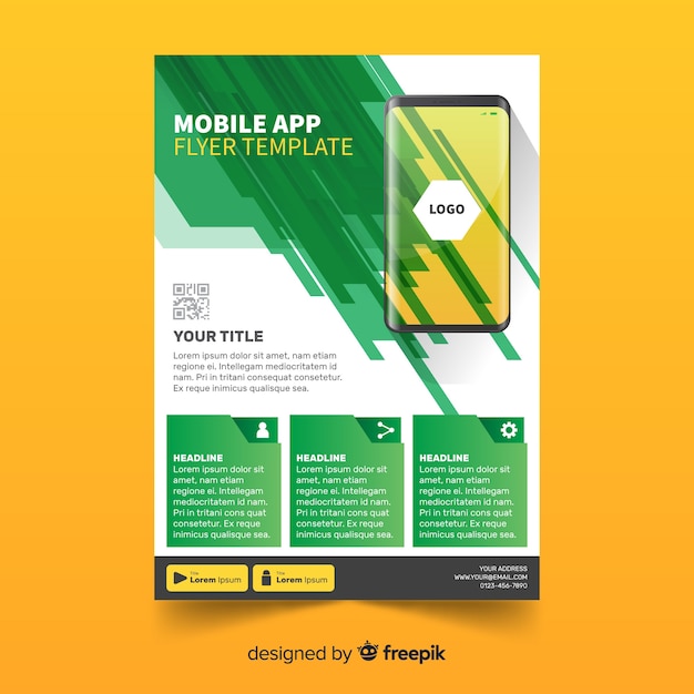 Modello di brochure per app mobile