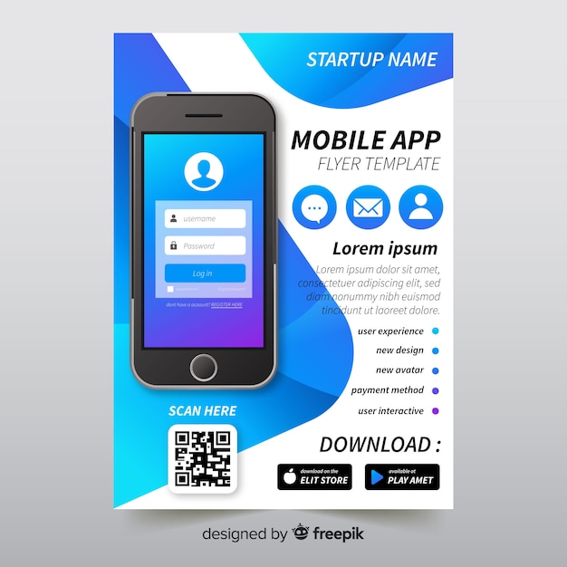 Free vector mobile app brochure template