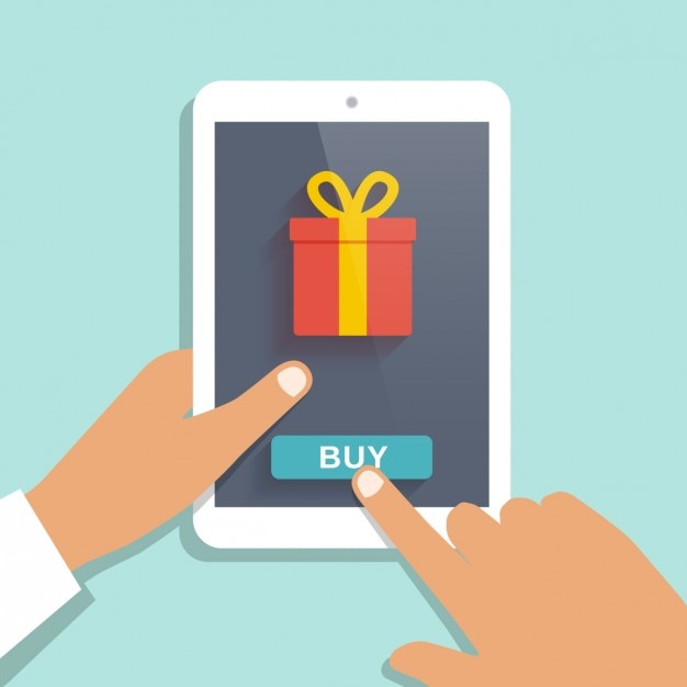 Free vector mobile app to buy presents