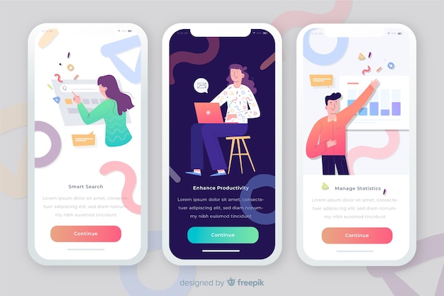 Vector Templates – Mobile App Concept | Free Download