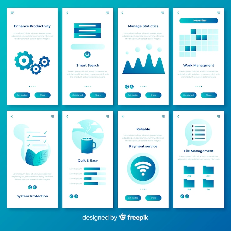 Free Vector mobile app concept