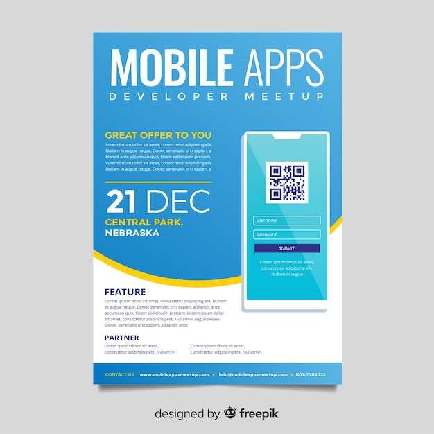 Mobile app flyer template