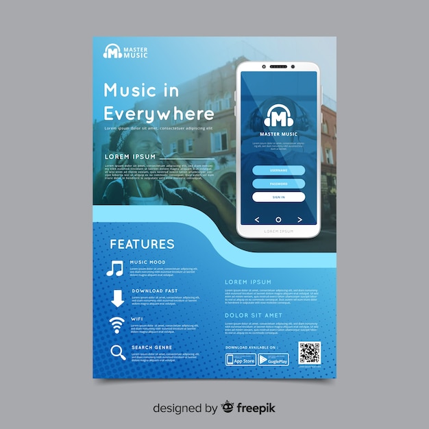 Mobile app flyer template