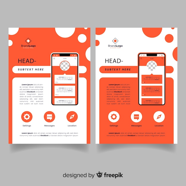 Free vector mobile app flyer template