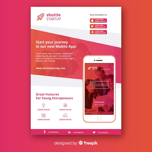 Mobile app flyer template