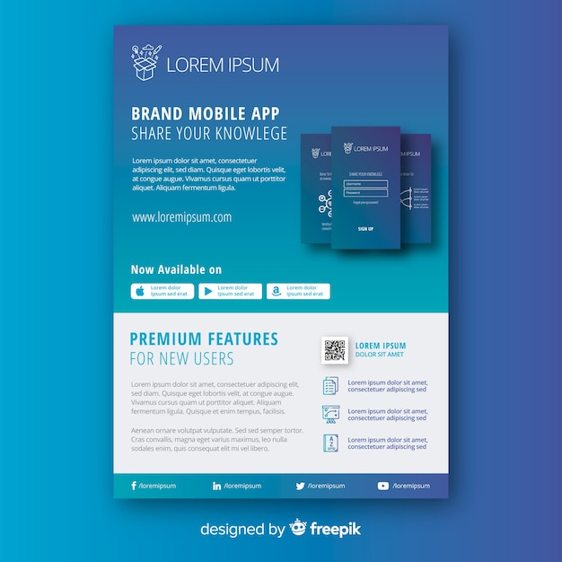 Mobile app flyer template