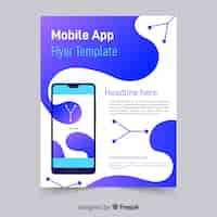 Vettore gratuito modello di volantino per app per dispositivi mobili