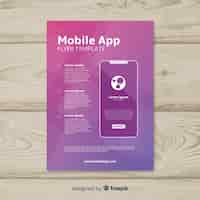 Vettore gratuito modello di volantino per app per dispositivi mobili