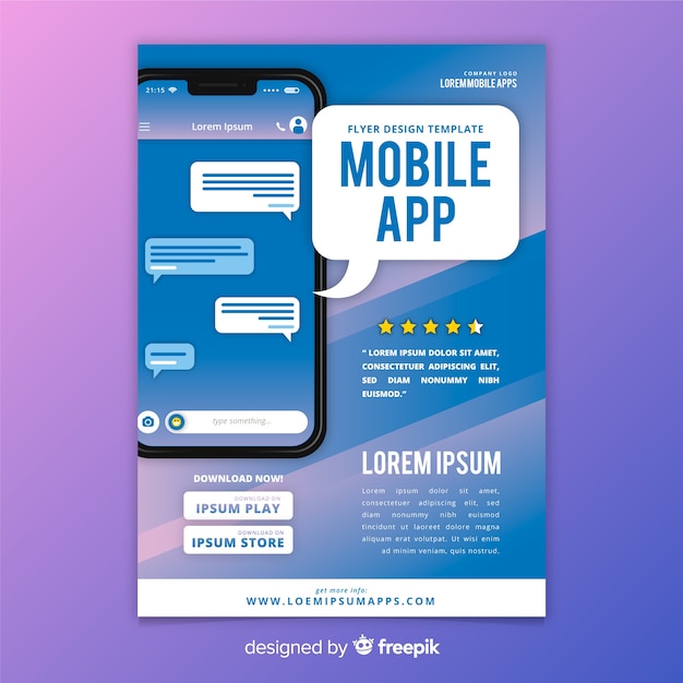 Mobile app flyer template