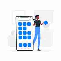 Free vector mobile apps concept illustration