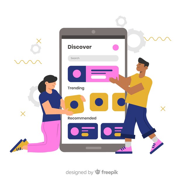 mobile apps concept for landing page