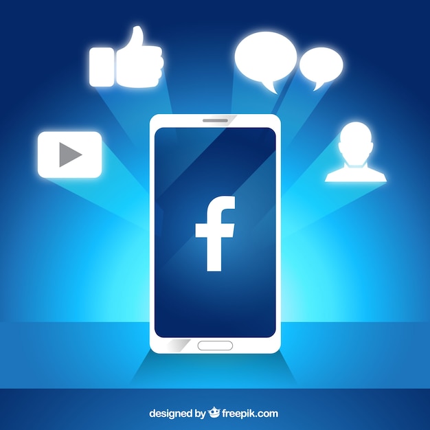 Mobile background with facebook elements