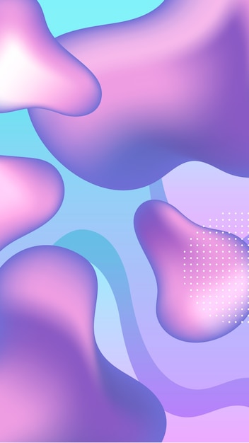 Mobile background with liquid shapes