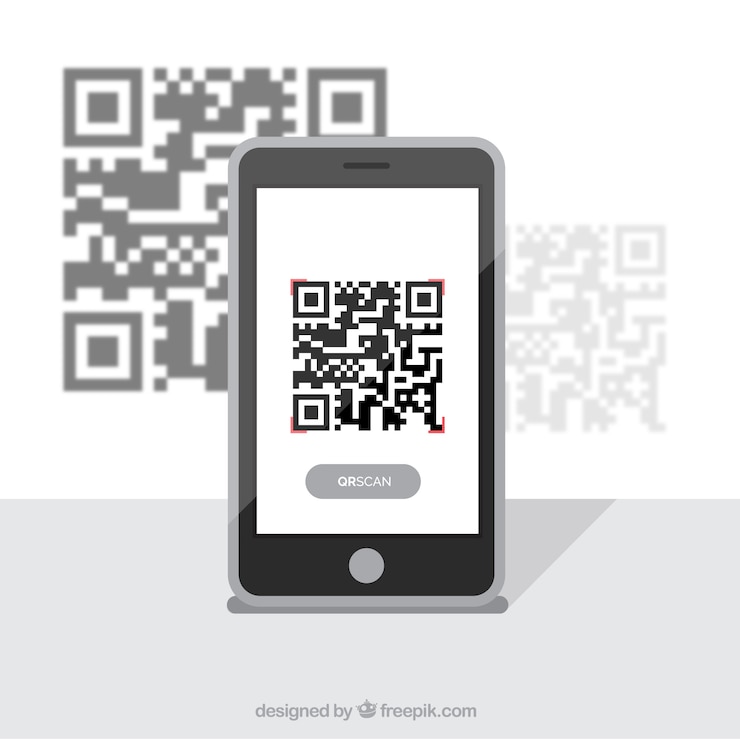 Free Vector mobile background with qr code
