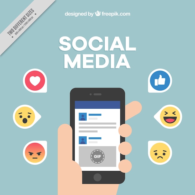 Free vector mobile background with social network emoticons