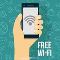 Vettore gratuito sfondo mobile con wifi