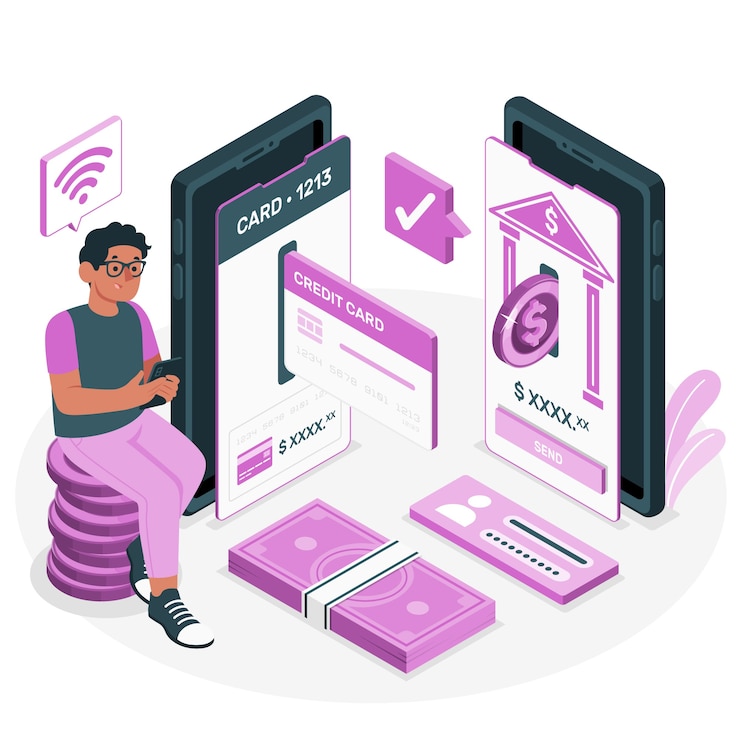 Free Vector mobile banking concept illustration
