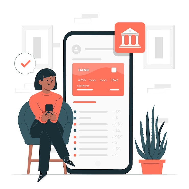 Free Vector mobile banking concept illustration
