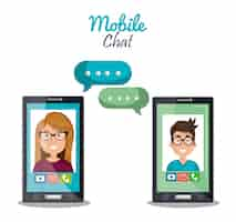 Vettore gratuito chat mobile