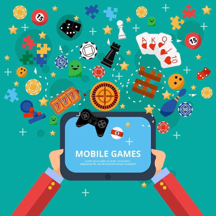 Free Vector mobile games entertainment poster