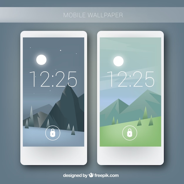 Free vector mobile landscape background