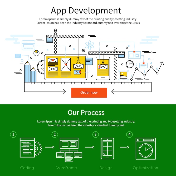 Free Vector mobile line banner set