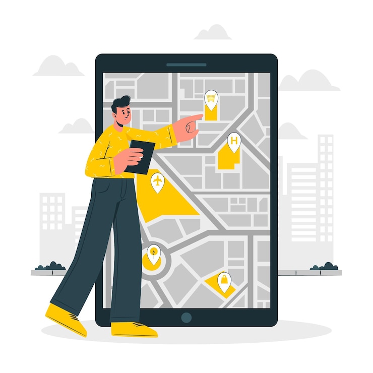 Free Vector mobile map concept illustration