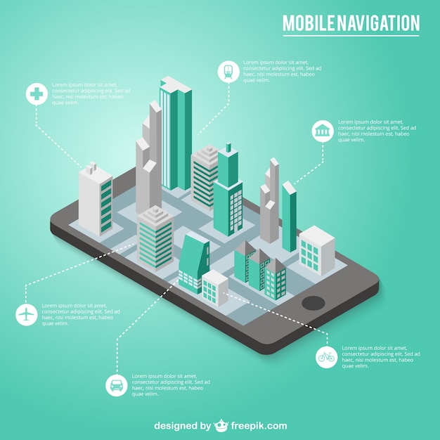 Free vector mobile navigation infographic