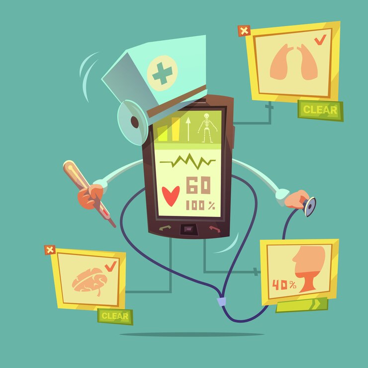 Free Vector mobile online health diagnostic concept