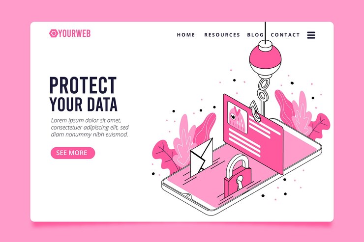 Free Vector mobile phishing landing page template