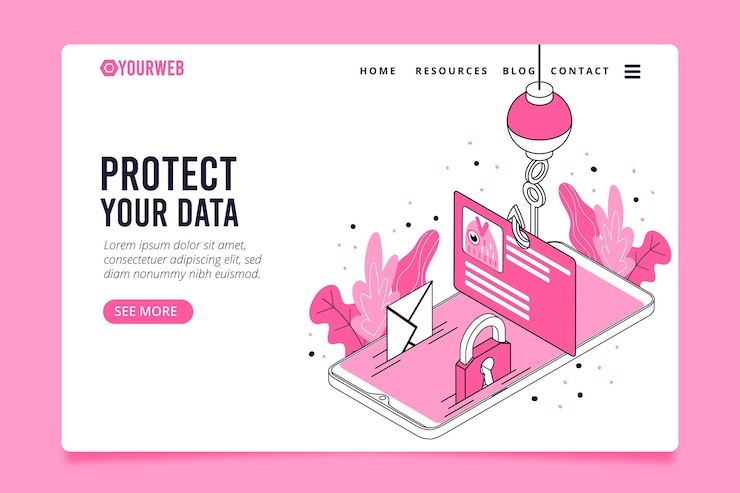 Free Vector mobile phishing landing page template