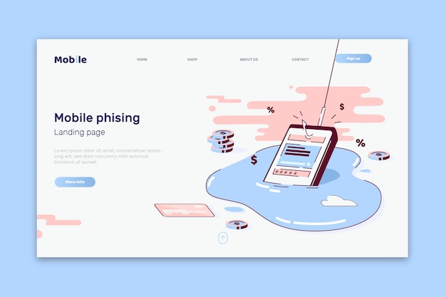 Mobile phishing landing page