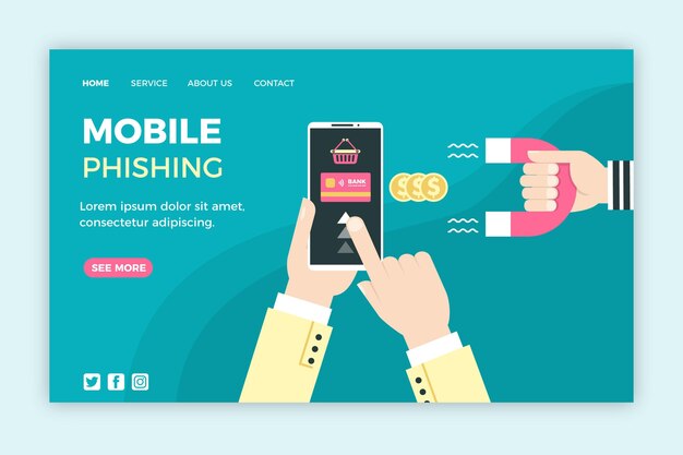 Mobile phishing web template concept
