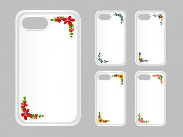 Free vector mobile phone case with colorful flowers