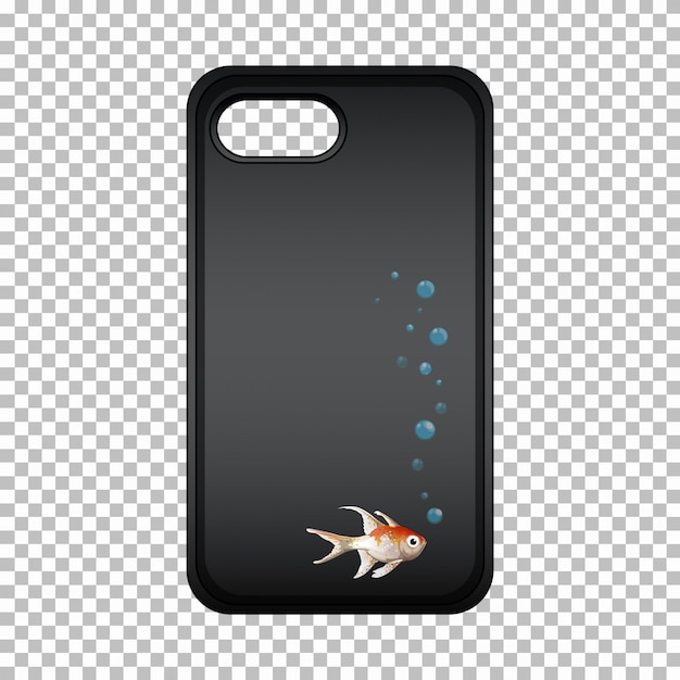 Free vector mobile phone case with cute fish