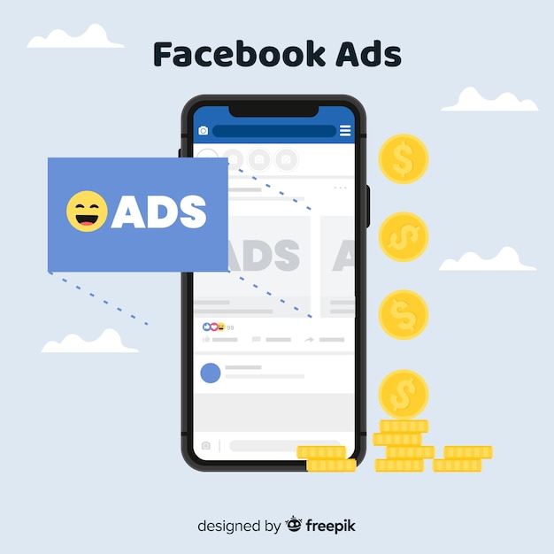 Mobile phone facebook ads background