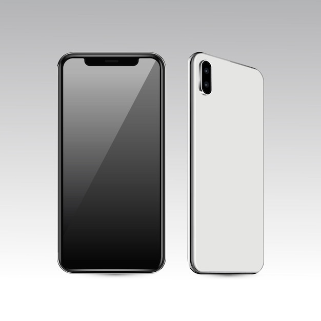 Mobile phone front and rear view