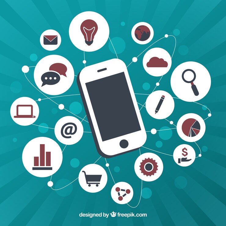 मुफ़्त वेक्टर mobile phone infographic with icons