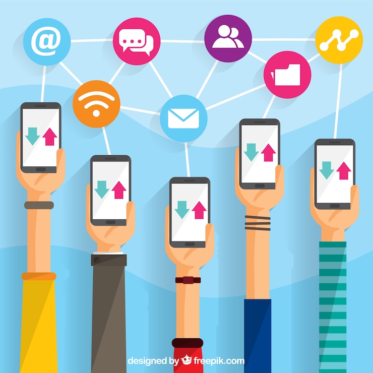 Free Vector mobile phone network