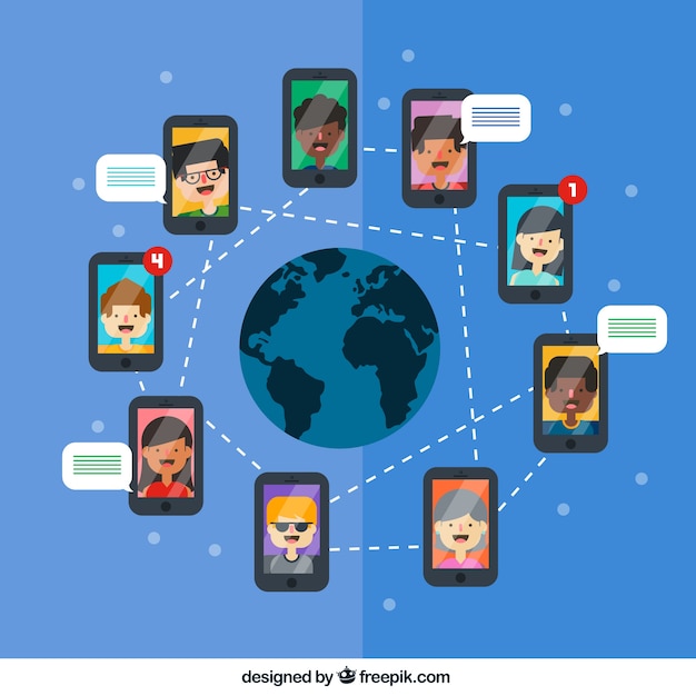 Mobile phone networking concept