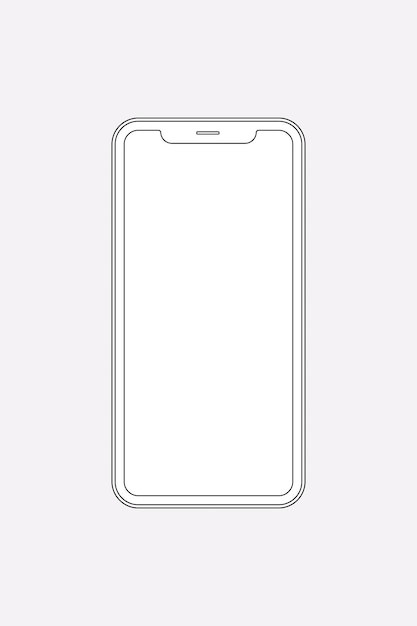 Mobile phone outline, digital device vector illustration