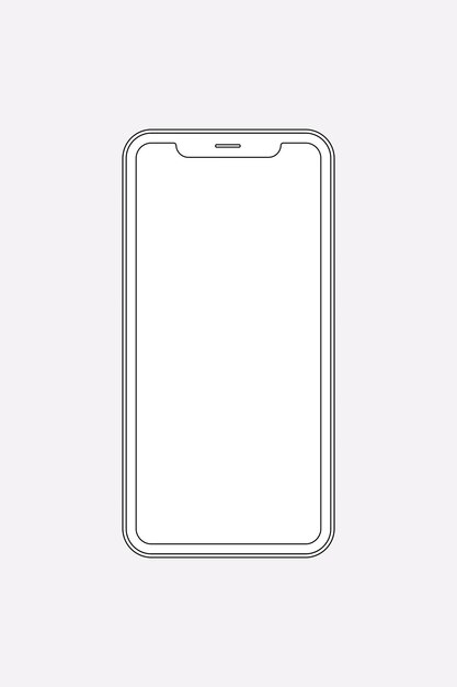 Mobile phone outline, digital device vector illustration