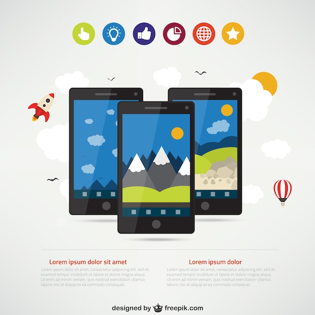 Free vector mobile phone web template