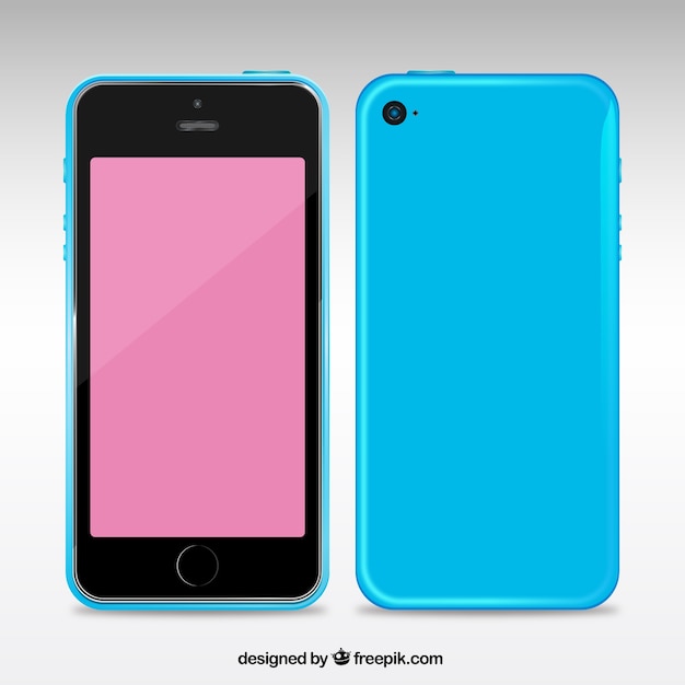 Free vector mobile phone with a blue case