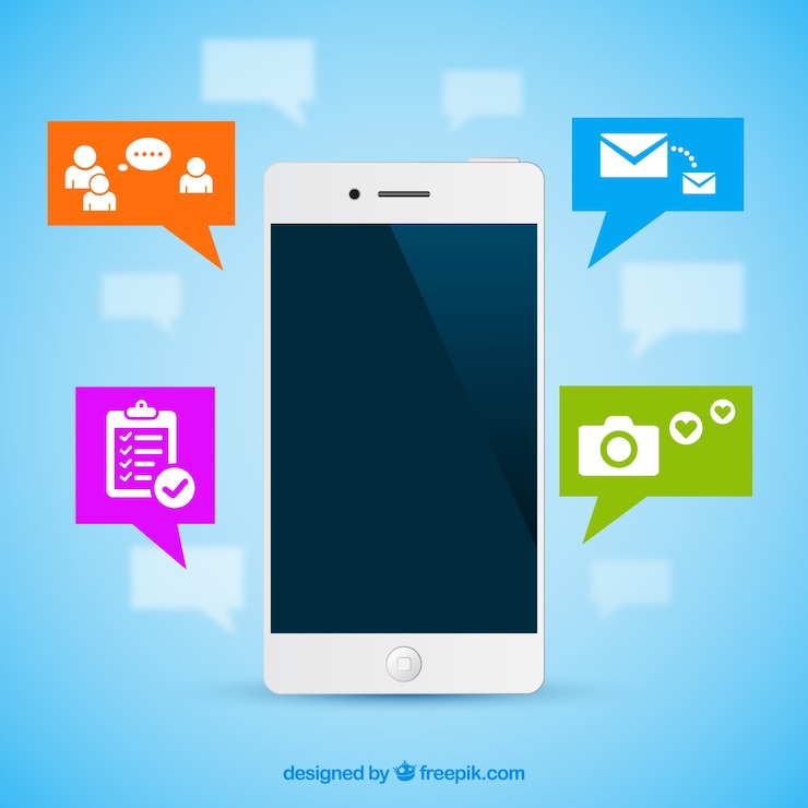 मुफ़्त वेक्टर mobile phone with icons