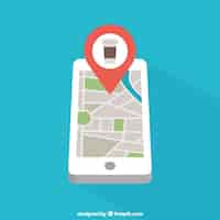 Free vector mobile phone with map