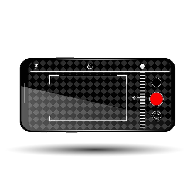 Free vector mobile phones with focusing screen of the camera video photo