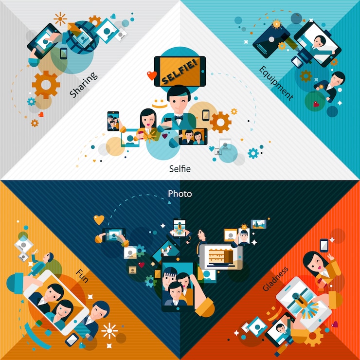 Free Vector mobile photo corners