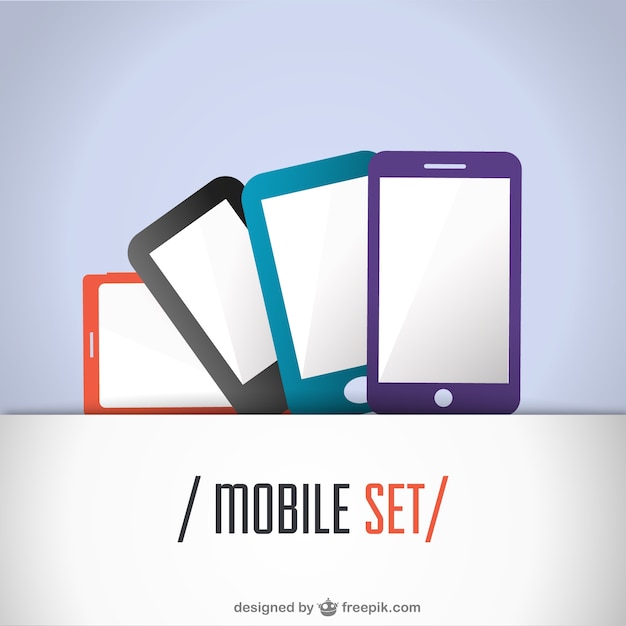 Free vector mobile set flat design